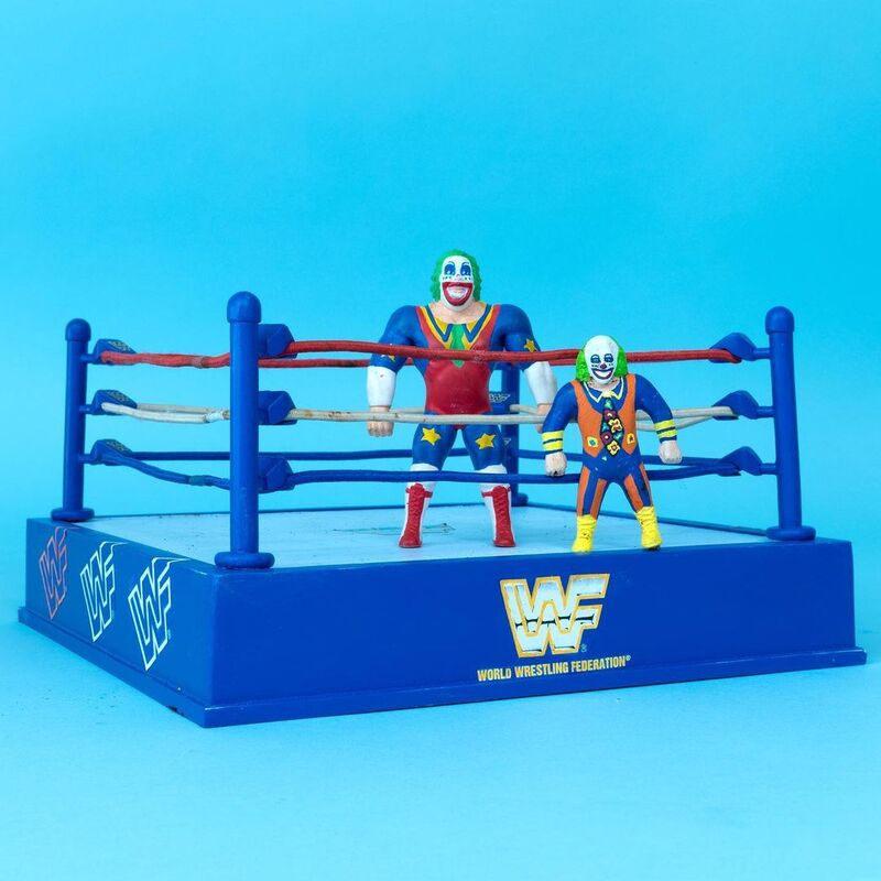 Unreleased WWF Just Toys Bend-Ems Dink the Clown & Super Slam Wrestling Ring