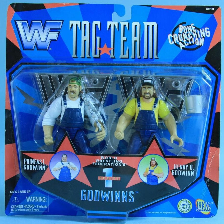 The Godwins Henry Phineas 6” Action Figure Jakks 1997 WWE WWF Tag