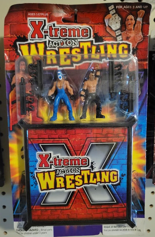 Extreme Fighting/X-Treme Action Wrestling Bootleg/Knockoff Mini Wrestlers & Wrestling Ring