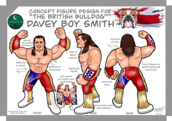 Unreleased Chella Toys Wrestling Megastars Series 3 “The British Bulldog” Davey Boy Smith