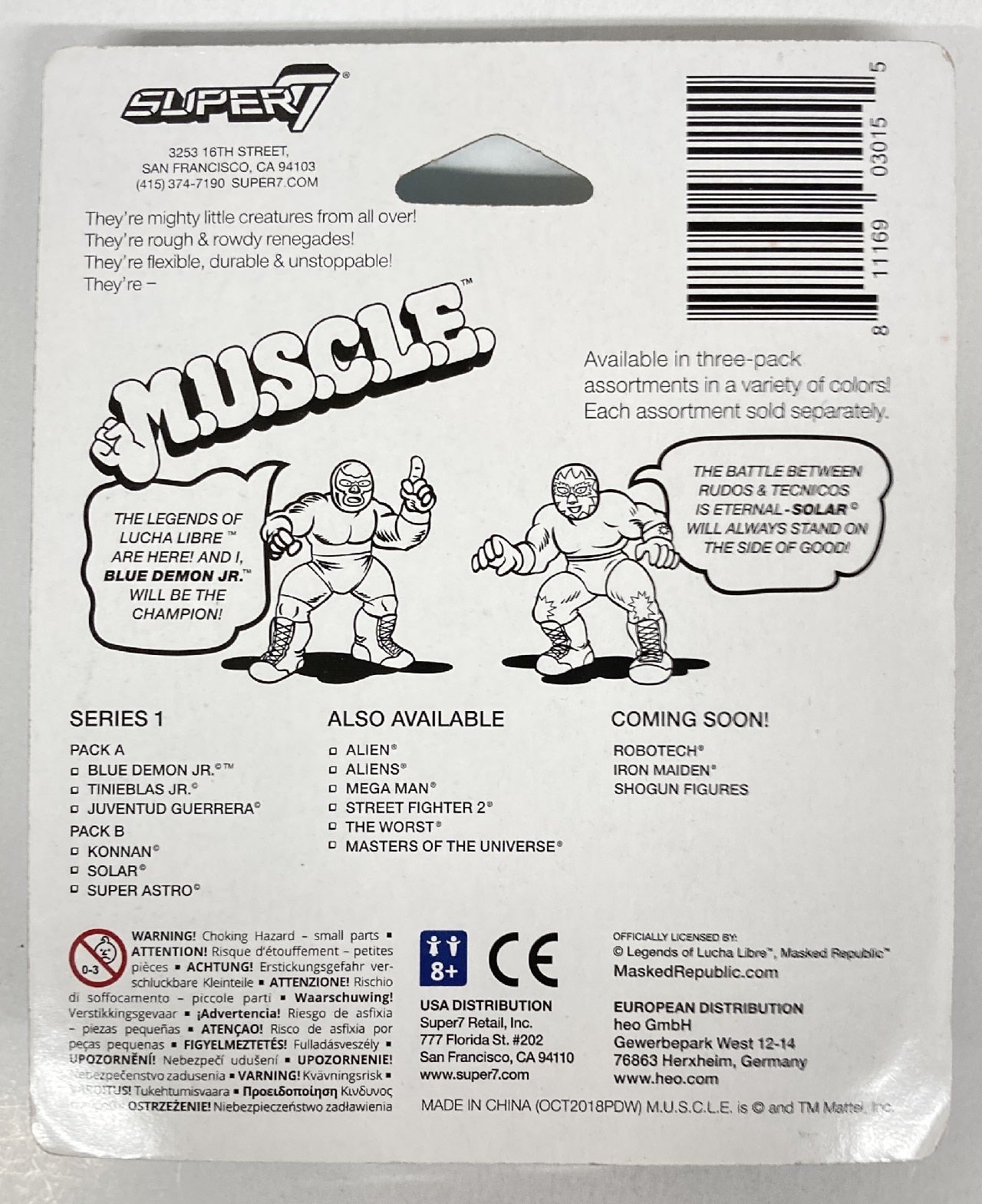 2018 Super7 Legends of Lucha Libre M.U.S.C.L.E. Solar, Juventud Guerrera & Super Astro