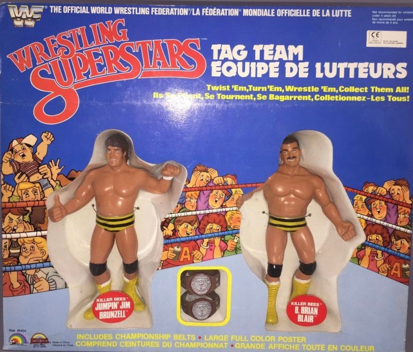 1987 WWF LJN Wrestling Superstars Killer Bees Tag Team: Jumpin' Jim Brunzell & B. Brian Blair
