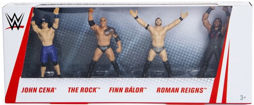 2018 WWE Mattel Micro Collection Series 1 4-Pack: John Cena, The Rock, Finn Balor & Roman Reigns