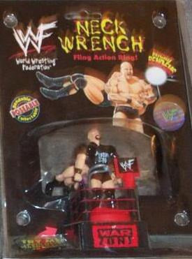 1999 WWF Just Toys Micro Bend-Ems Neck Wrench Fling Action Ring Stone Cold Steve Austin & Val Venis