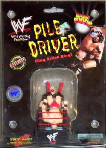 1999 WWF Just Toys Micro Bend-Ems Pile Driver Fling Action Ring Stone Cold Steve Austin & Ken Shamrock