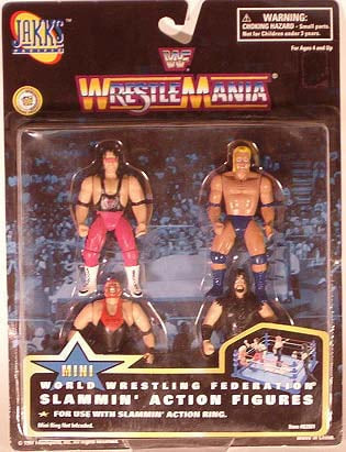 1997 WWF Jakks Pacific Mini Slammin' Action WrestleMania: Bret Hart, Sycho Sid, Vader & Undertaker