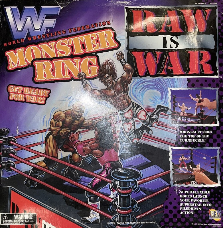 1997 Jakks WWF RAW IS WAR Action Wrestling Ring & Figures Box deals Set