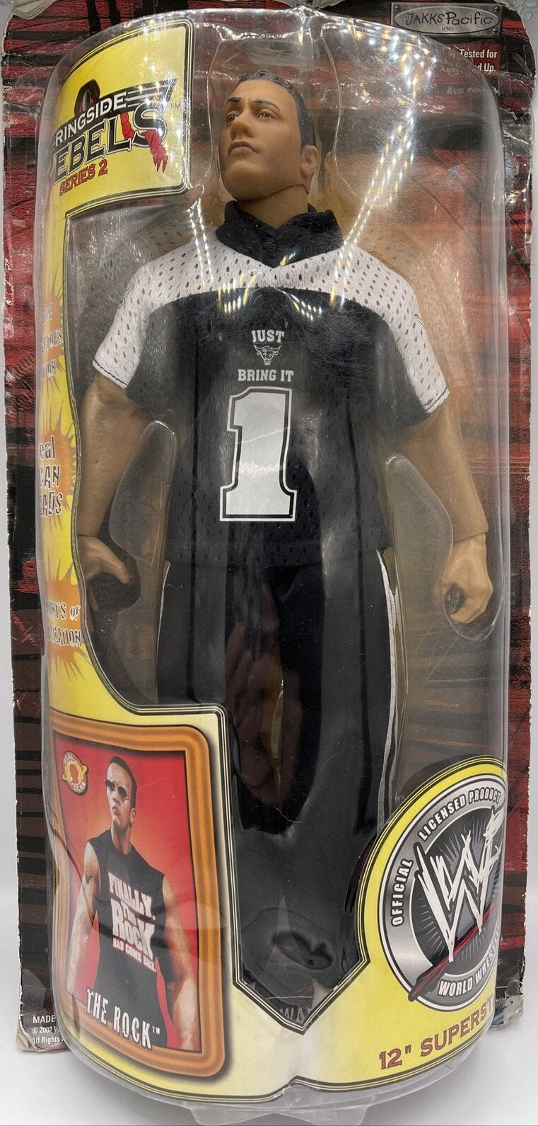 2002 WWF Jakks Pacific 12" Ringside Rebels Series 2 The Rock