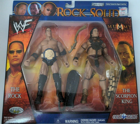 2001 WWF Jakks Pacific Titantron Live "Rock Solid" Mummy Returns Box Set: The Rock & The Scorpion King [Version 1]