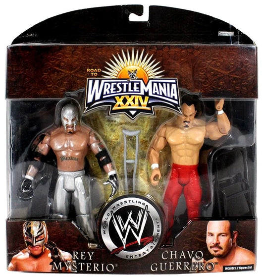 2008 WWE Jakks Pacific Ruthless Aggression Road to WrestleMania XXIV 2-Packs Series 1: Rey Mysterio & Chavo Guerrero