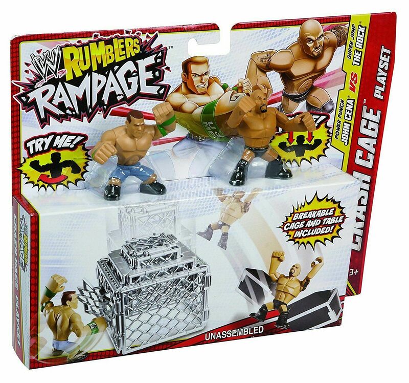 2013 WWE Mattel Rumblers Rampage Crash Cage Playset: John Cena vs. The Rock
