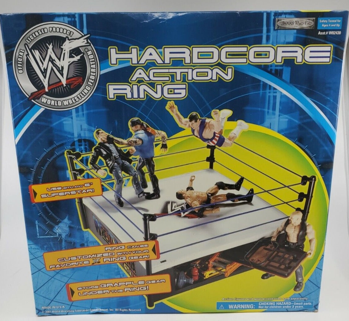 2001 WWF Jakks Pacific Titantron Live Hardcore Action Ring 