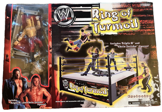 2002 WWE Jakks Pacific R-3 Tech Ring of Turmoil [With R-3 Tech Triple H & Titantron Live Chris Jericho]