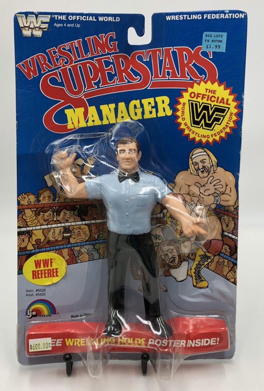 1988 WWF LJN Wrestling Superstars Series 5 WWF Referee [With Blue