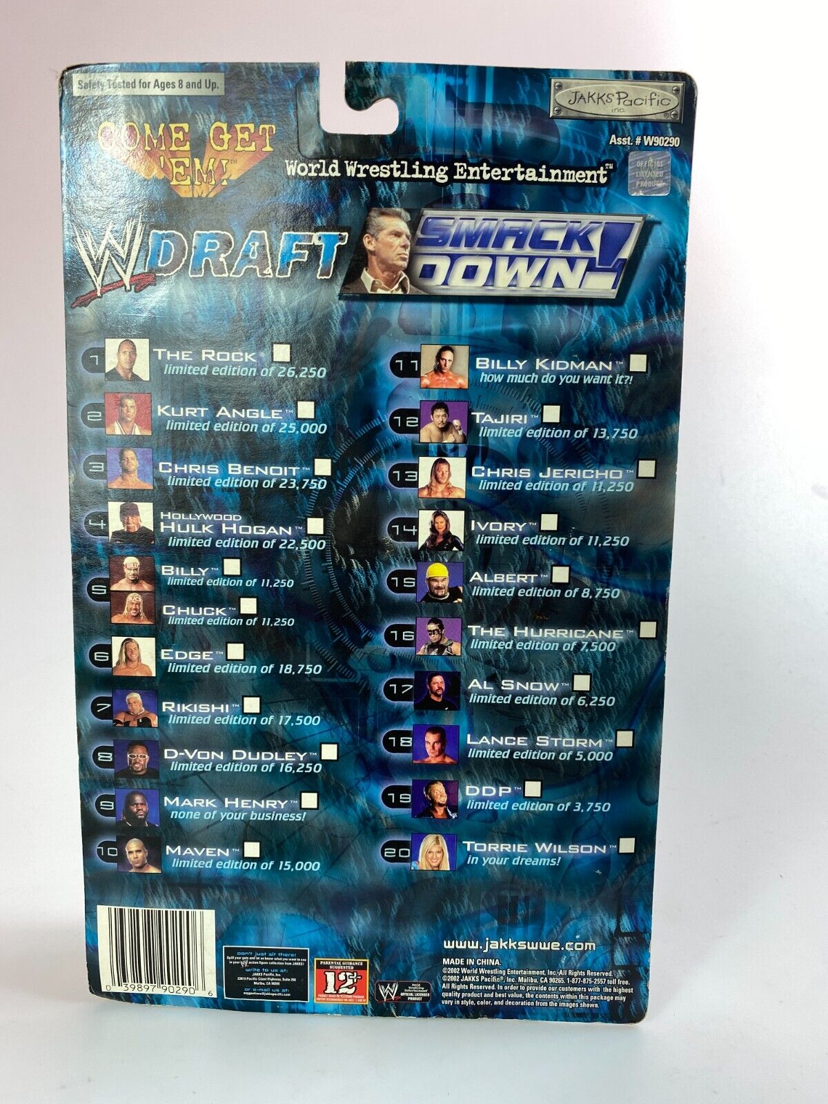 2002 WWE Jakks Pacific SmackDown! Draft R-3 Tech Kurt Angle