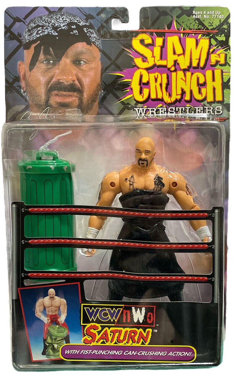 1999 WCW Toy Biz Slam 'N' Crunch Saturn [With Detailed Trash Can