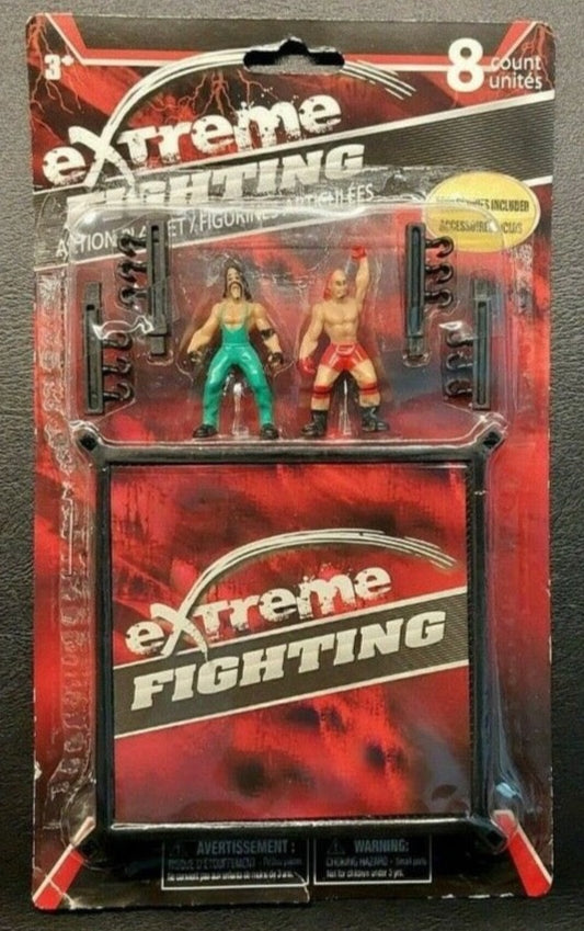 Extreme Fighting/X-Treme Action Wrestling Bootleg/Knockoff Mini Wrestlers & Wrestling Ring