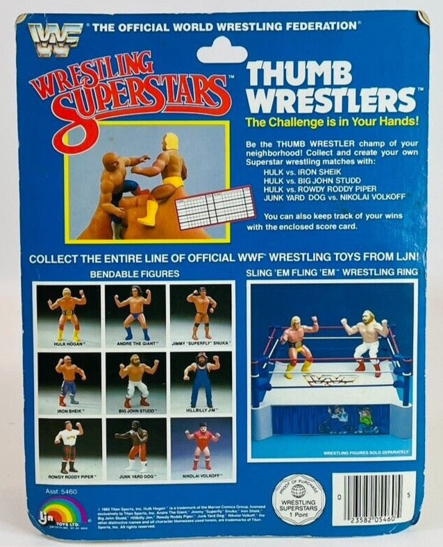 1986 WWF LJN Wrestling Superstars Thumb Wrestlers Junk Yard Dog vs. Nikolai Volkoff