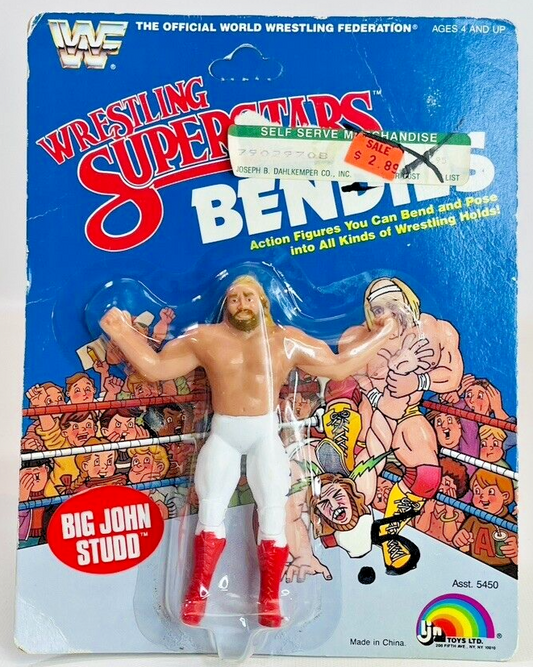 1985 WWF LJN Wrestling Superstars Bendies Big John Studd [1st Release Card]