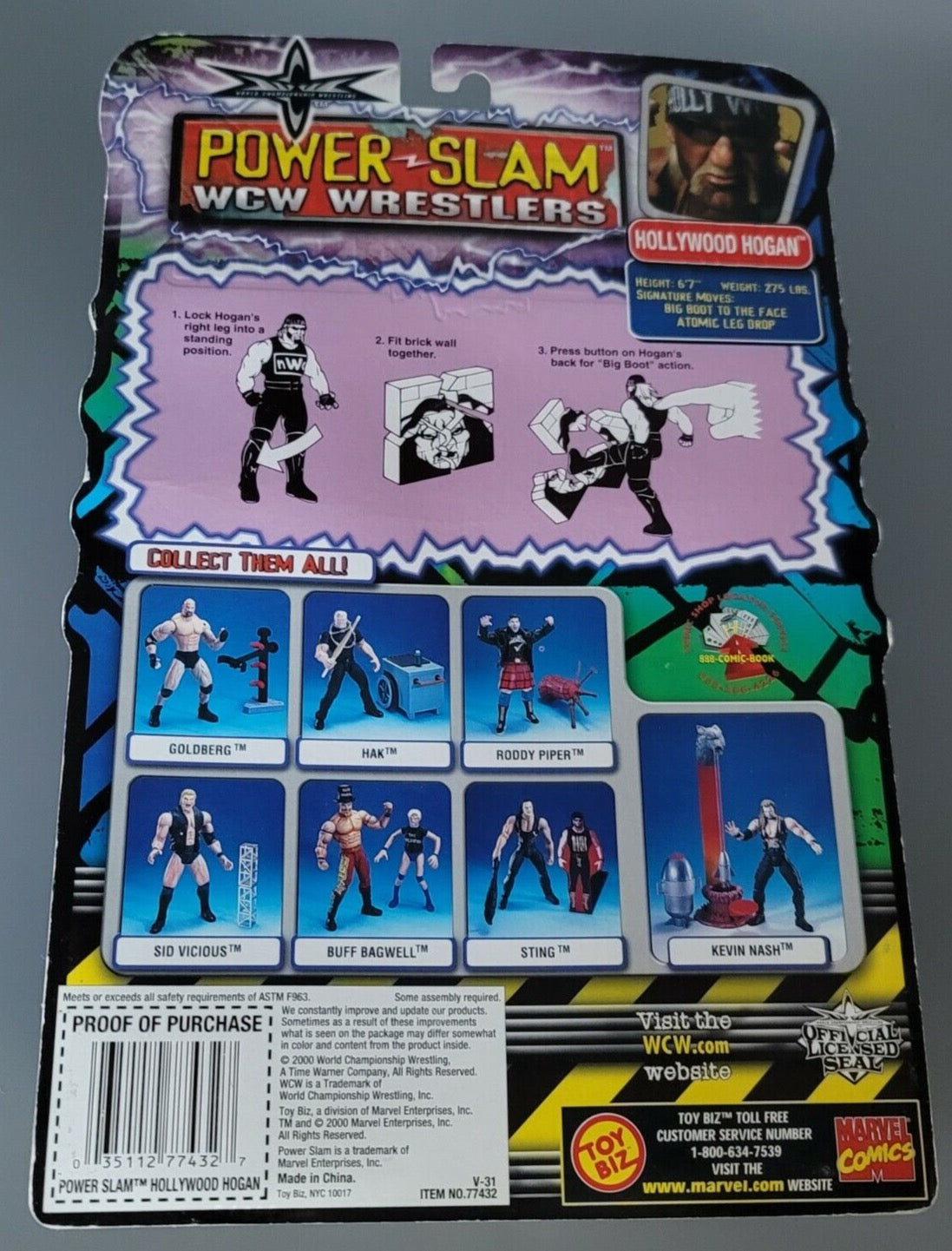 2000 WCW Toy Biz Power Slam Hollywood Hogan