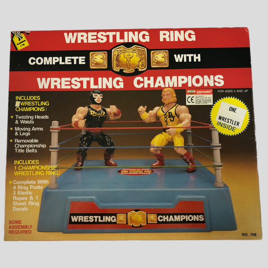 Madison Ltd. Wrestling Champions Bootleg/Knockoff Wrestling Ring Complete With Wrestling Champions