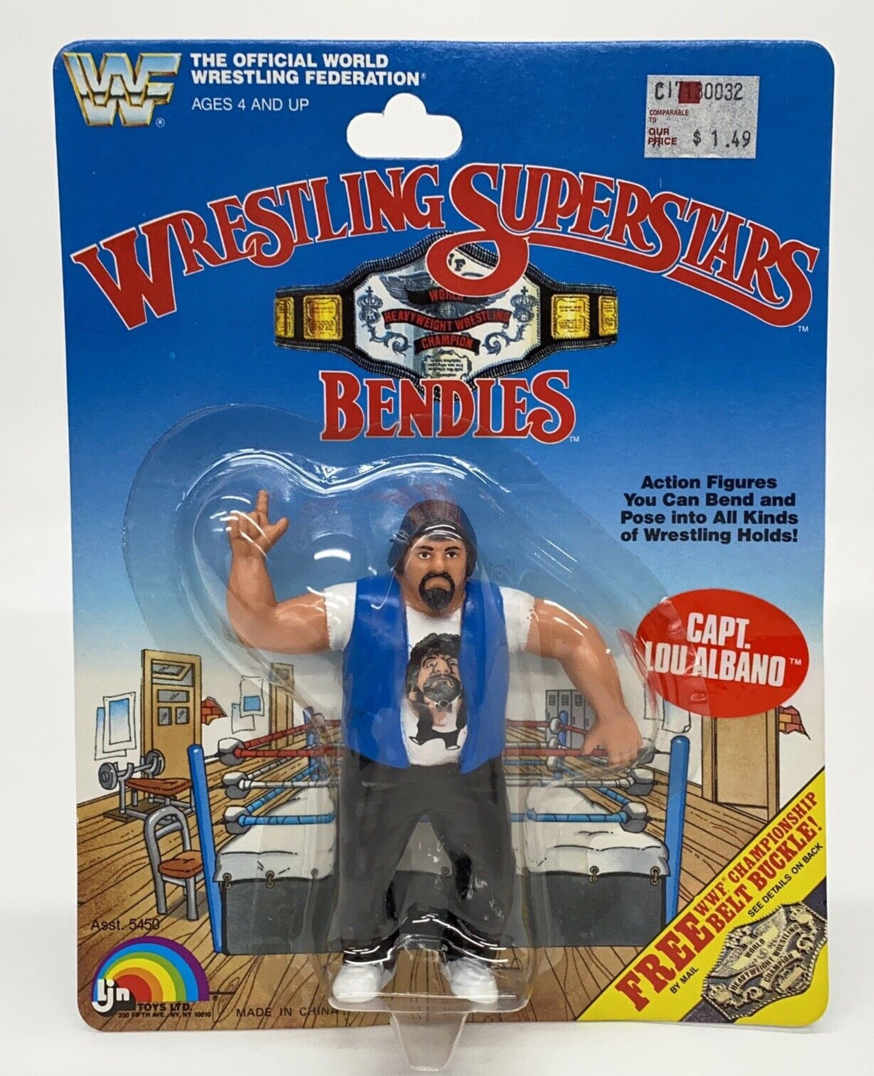 1986 WWF LJN Wrestling Superstars Bendies Series 2 Capt. Lou Albano