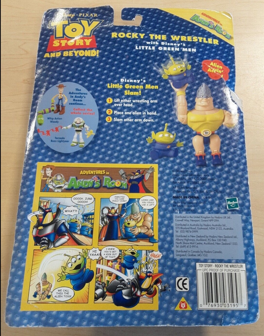 2002 Hasbro Toy Story & Beyond Rocky the Wrestler with Disney's Little Green Men
