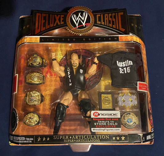 2009 WWE Jakks Pacific Deluxe Classic Superstars Ringside Fest Exclusive Tribute to Stone Cold Steve Austin