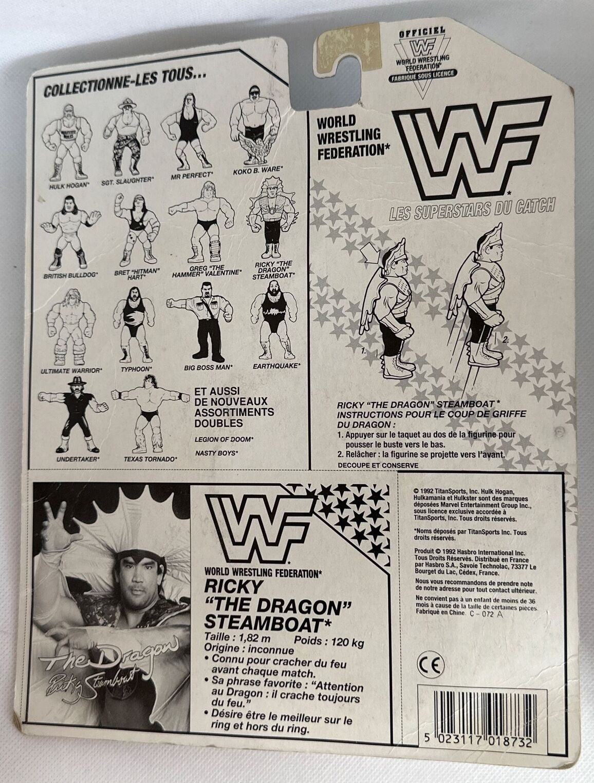 1992 WWF Hasbro Series 4 Ricky "The Dragon" Steamboat with Steamboat Springer!