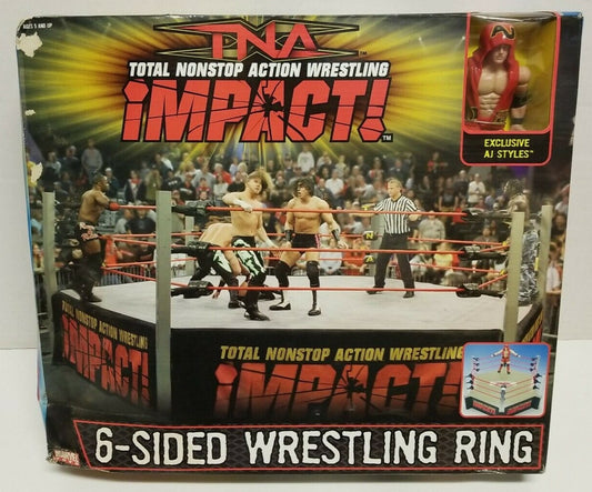 2005 Total Nonstop Action [TNA] Wrestling Impact! Marvel Toys 6-Sided Wrestling Ring [With AJ Styles]