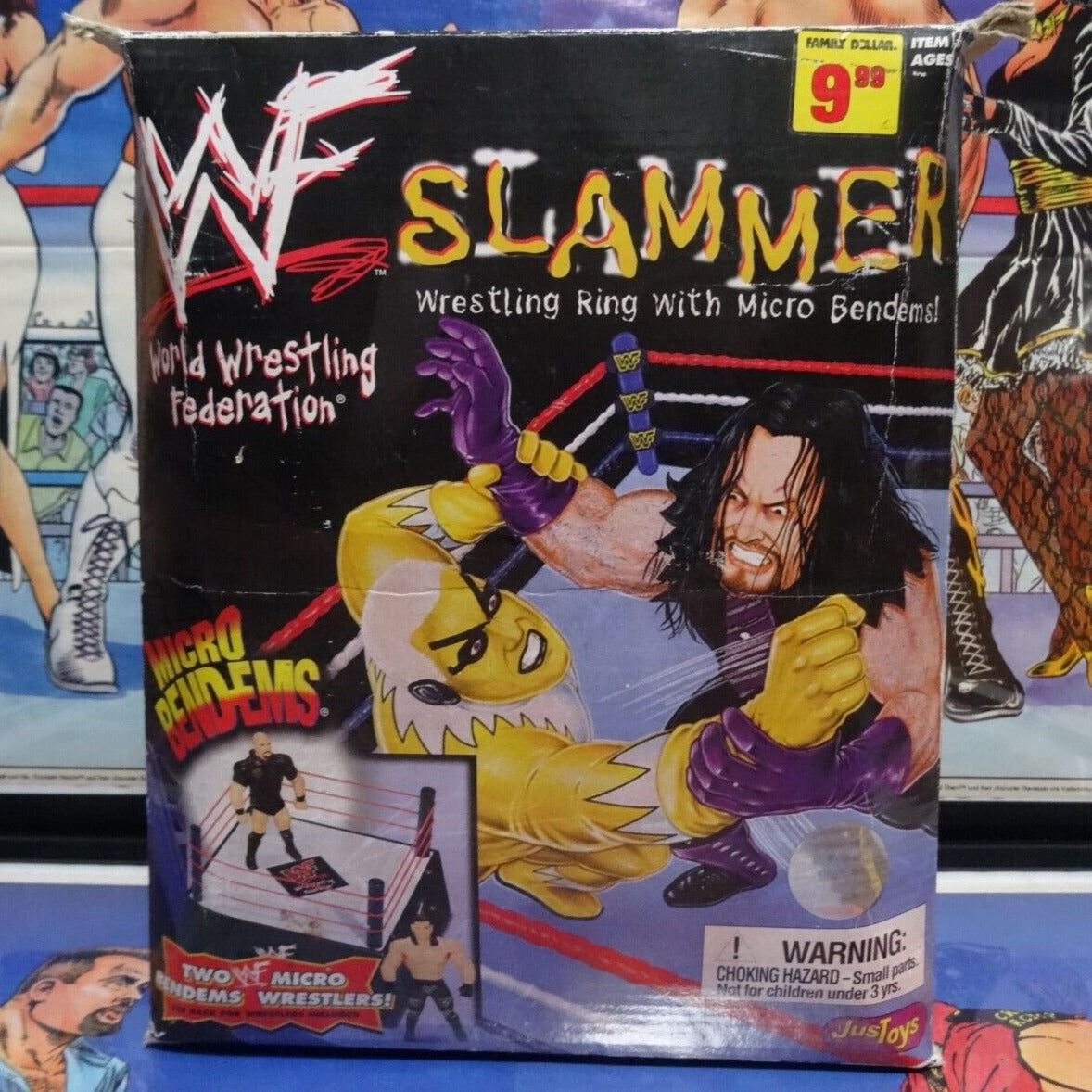 1998 WWF Just Toys Micro Bend-Ems Slammer Wrestling with Micro