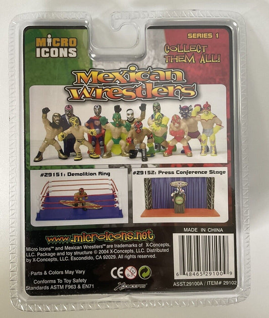 2004 X-Concepts Micro Icons Mexican Wrestlers Series 1 4-Pack: #5 El Gato, #6 Pescado Loco, #7 El Dientes & #8 El Torta