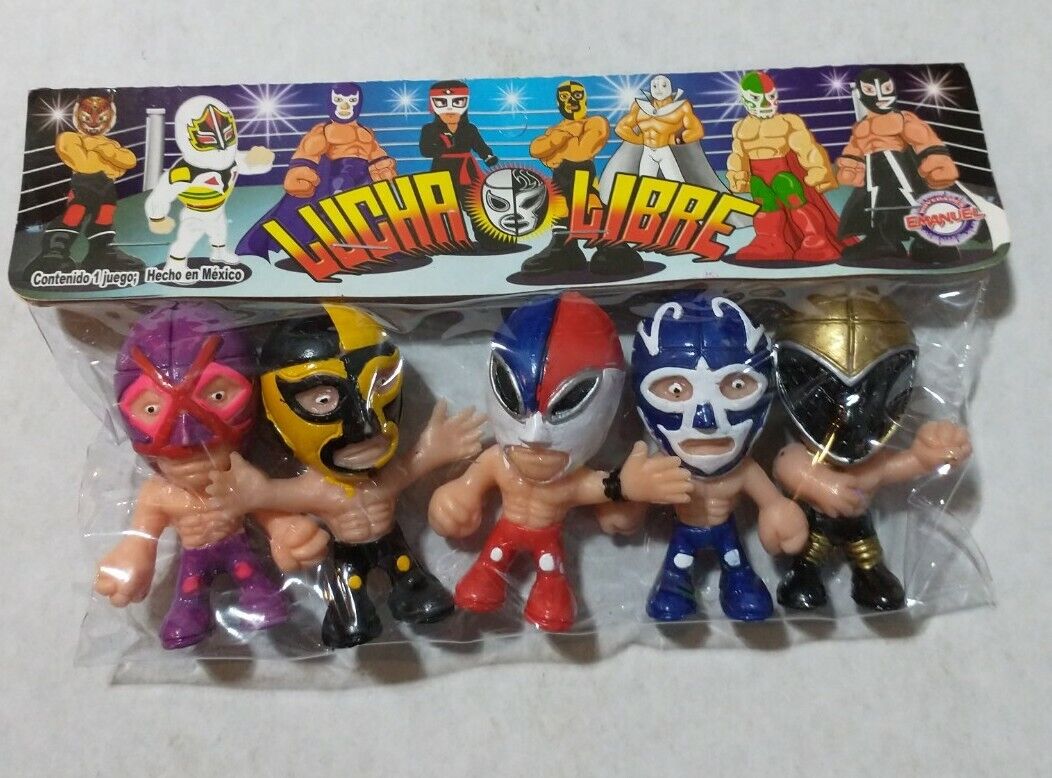 Emanuel Juguetes 2.5" Lucha Libre Bootleg/Knockoff Cabezones: Villano, Pierroth, Fuerza Guerrera, Huracán Ramirez & Tinieblas