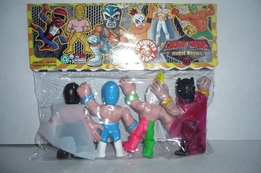 Juguetes D Tony 3.5" Lucha Libre Bootleg/Knockoff Figures: Tiger Mask, Pyscho Clown, Blue Panther & Espanto