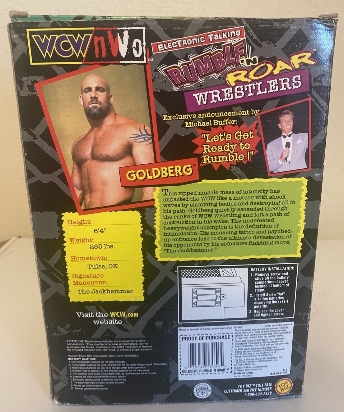 1999 WCW Toy Biz Rumble 'N' Roar Wrestlers Goldberg