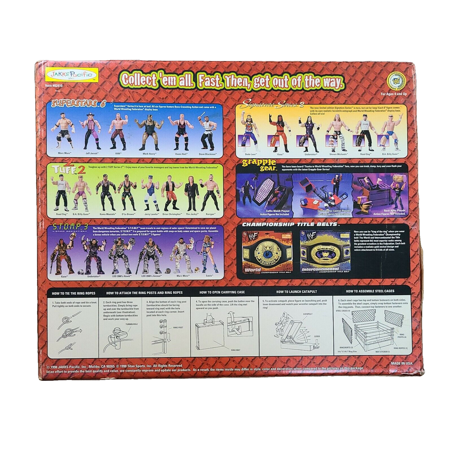 1998 WWF Jakks Pacific "Attitude" Wrestling Ring