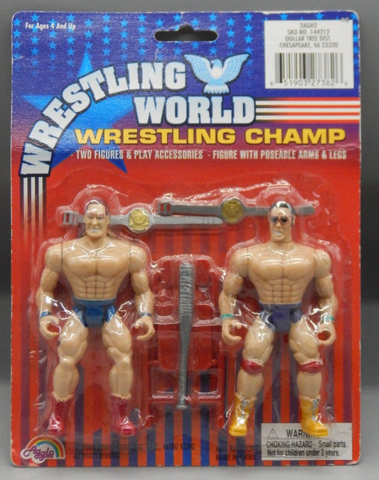 2002 Agglo Wrestling World Wrestling Champ Bootleg/Knockoff Two Figures & Play Accessories