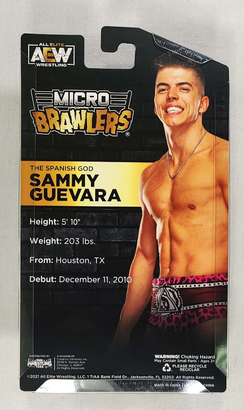 2022 AEW Pro Wrestling Tees Crate Exclusive Sammy Guevara Micro Brawler