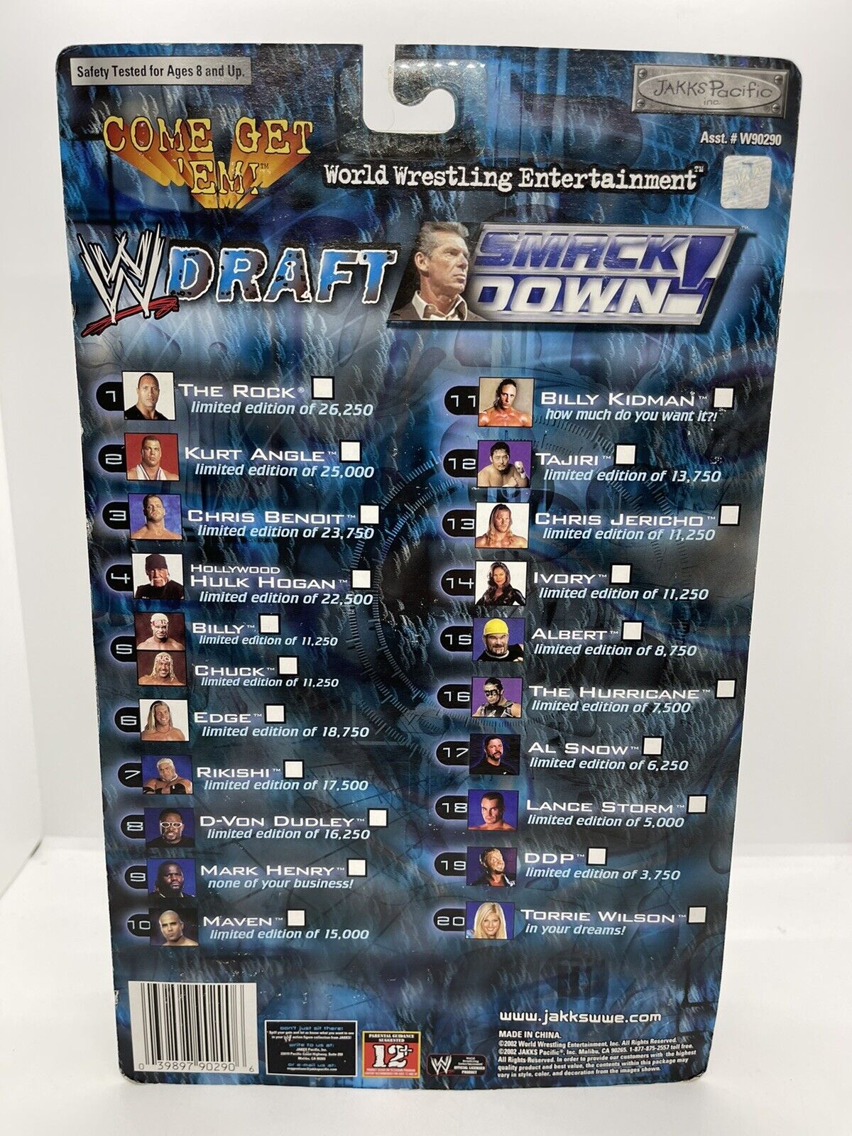 2002 WWE Jakks Pacific SmackDown! Draft R-3 Tech Billy