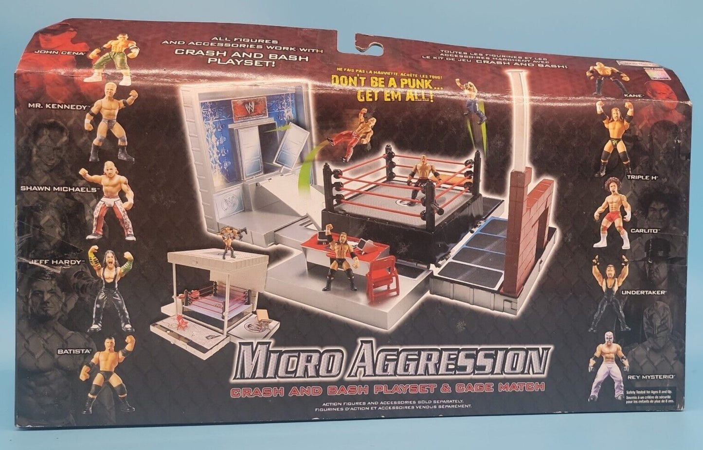 2008 WWE Jakks Pacific Micro Aggression Multipack: Batista, Jeff Hardy, Shawn Michaels, Mr. Kennedy, John Cena, Rey Mysterio, Undertaker, Carlito, Triple H & Kane
