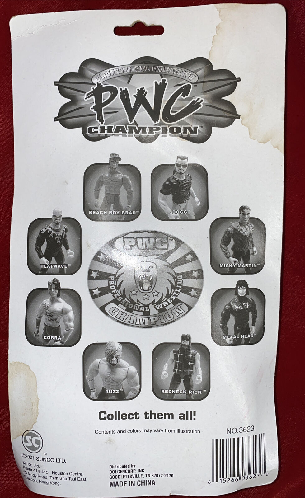 2001 Sunco Ltd. Professional Wrestling Champion Bootleg/Knockoff Micky Marvin