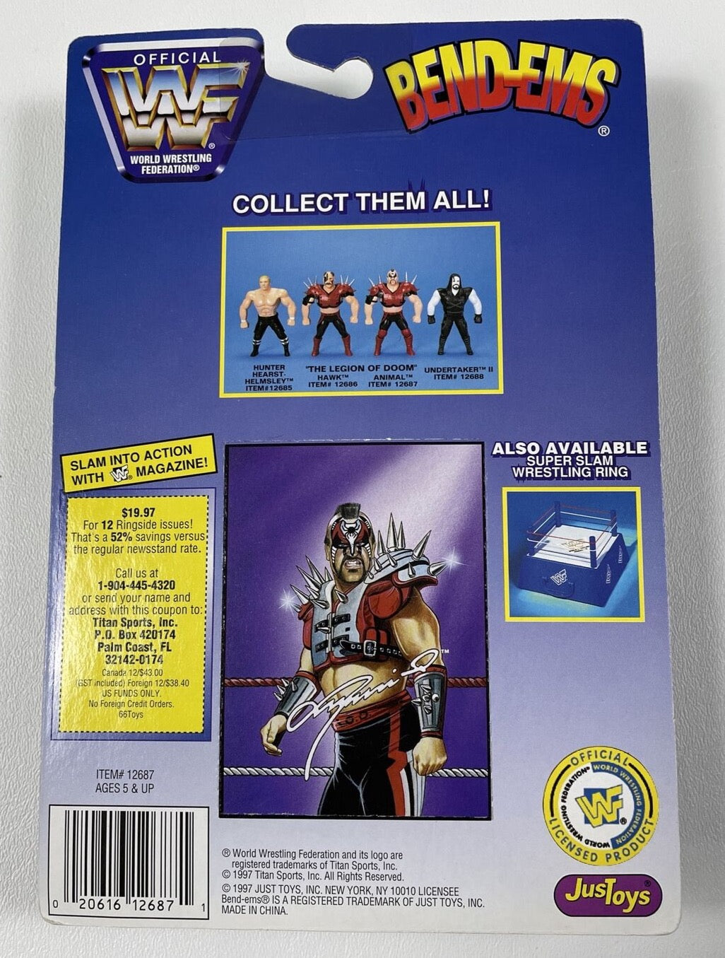 1997 WWF Just Toys Bend-Ems Series 6 "The Legion of Doom" Animal