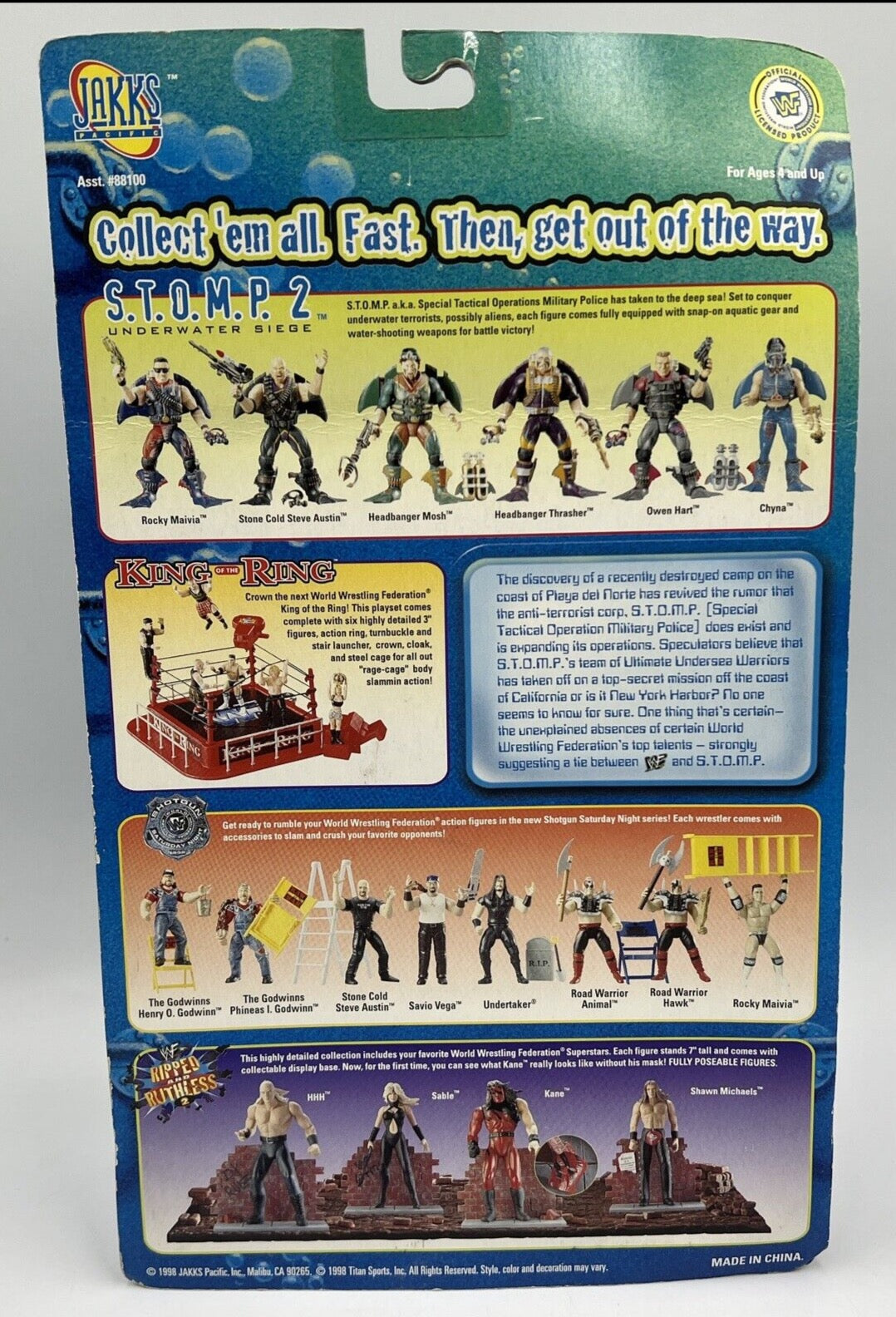 1998 WWF Jakks Pacific S.T.O.M.P. Series 2 Owen Hart