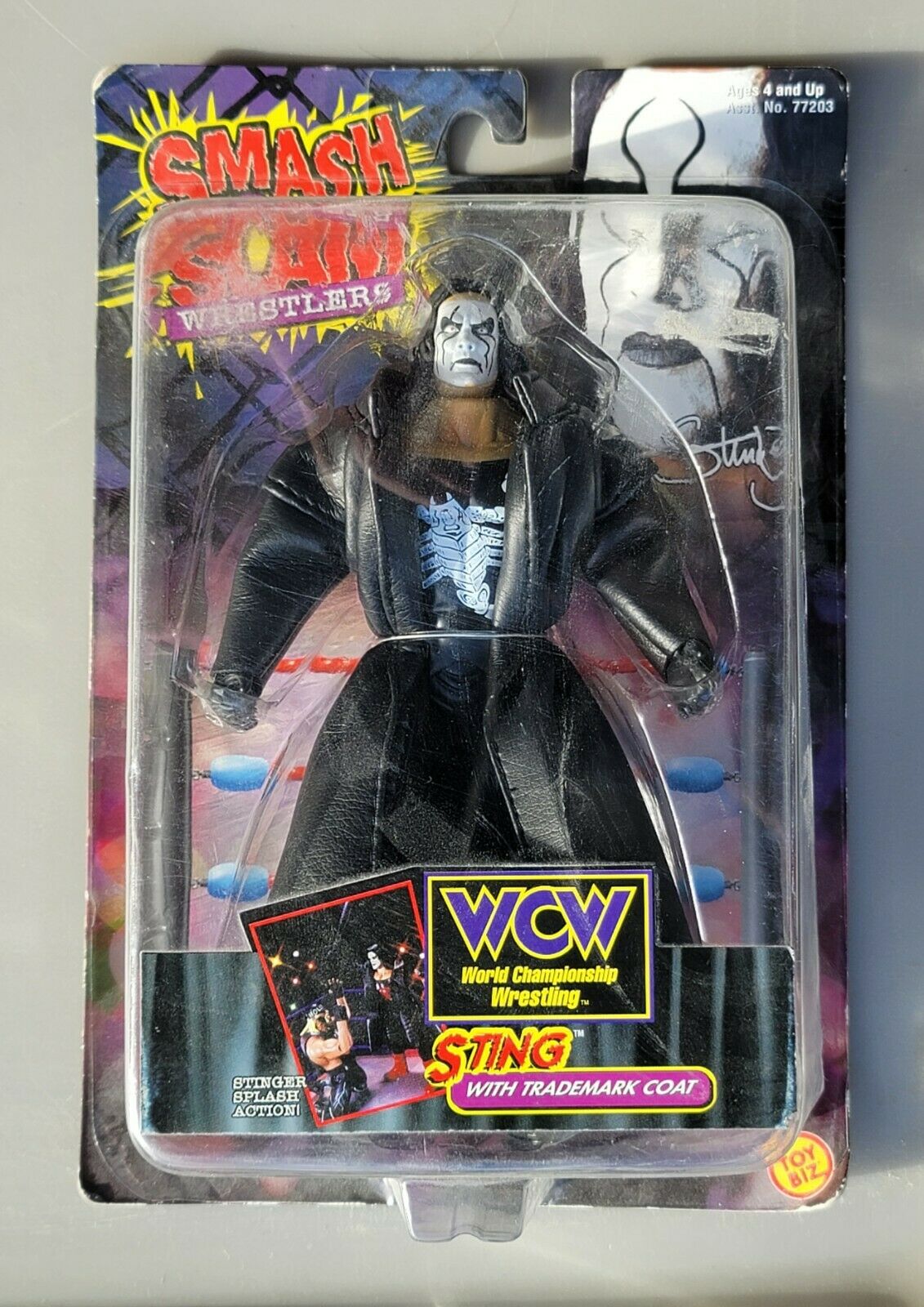 1999 WCW Toy Biz Smash 'N' Slam Sting [Small Card] – Wrestling 