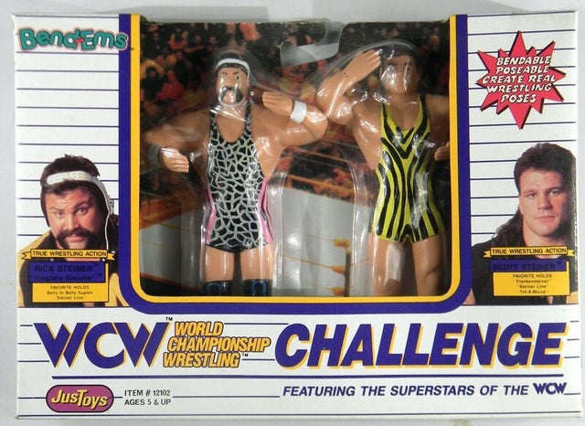 1990 WCW Just Toys Bend-Ems Multipack: Rick Steiner & Scott