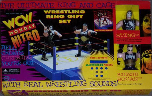 1997 WCW OSFTM Vibrating The Ultimate Ring & Cage [With Sting & Hollywood Hogan]