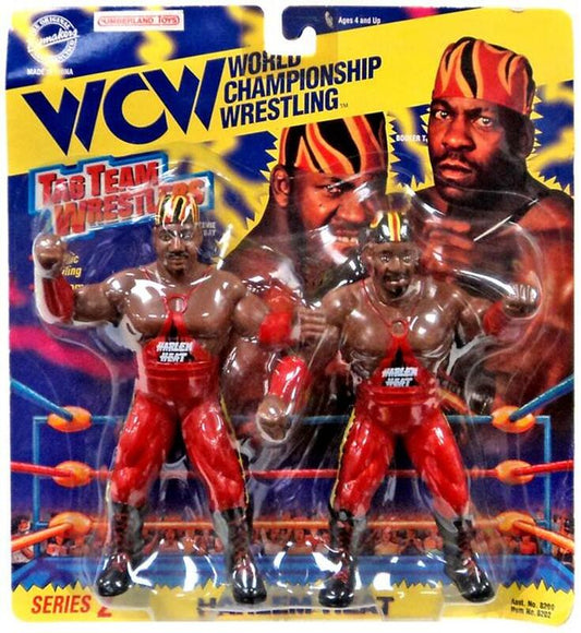 1995 WCW OSFTM Collectible Wrestlers [LJN Style] Tag Team Wrestlers Series 2 Harlem Heat: Stevie Ray & Booker T [With Red Gear]