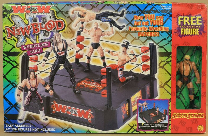 2000 WCW Toy Biz WCW New Blood Wrestling Ring [With Scott Steiner