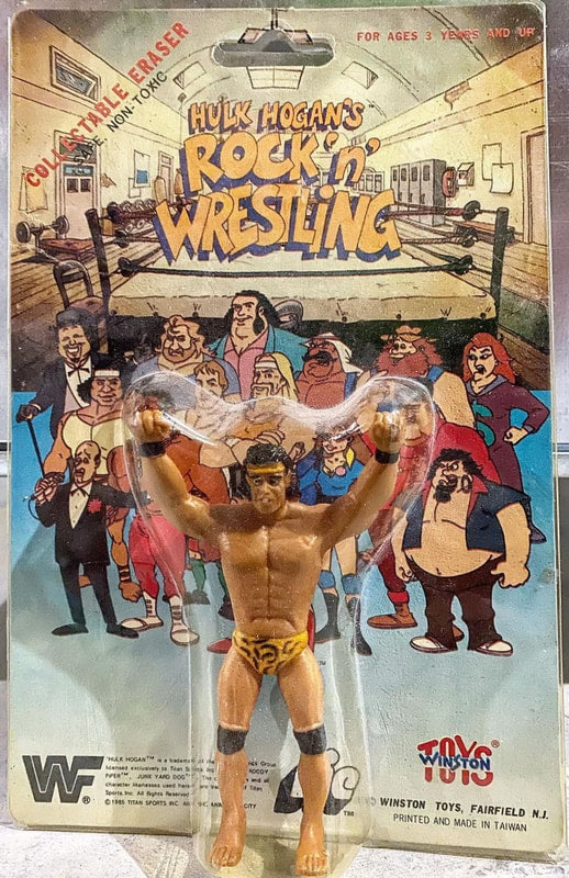 1985 WWF Winston Toys Hulk Hogan's Rock 'N' Wrestling Collectable Erasers Jimmy "Superfly" Snuka [With Arms Up]