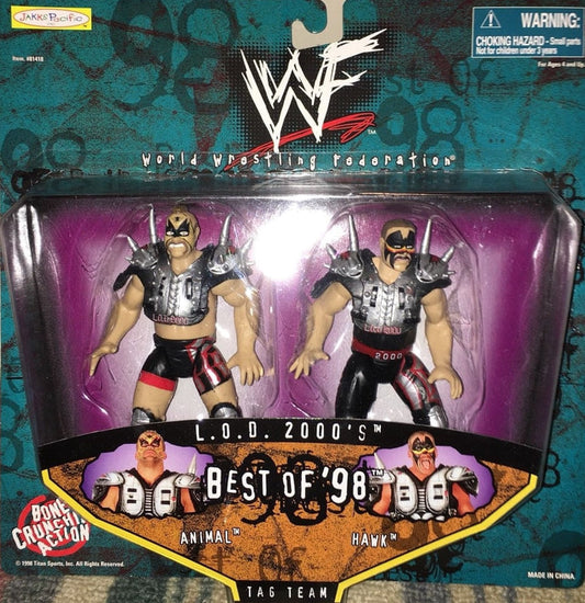 1998 WWF Jakks Pacific Best of 1998 LOD 2000: Animal & Hawk [Exclusive]